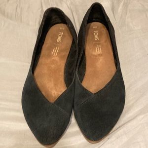 Toms black suede Jutti flat